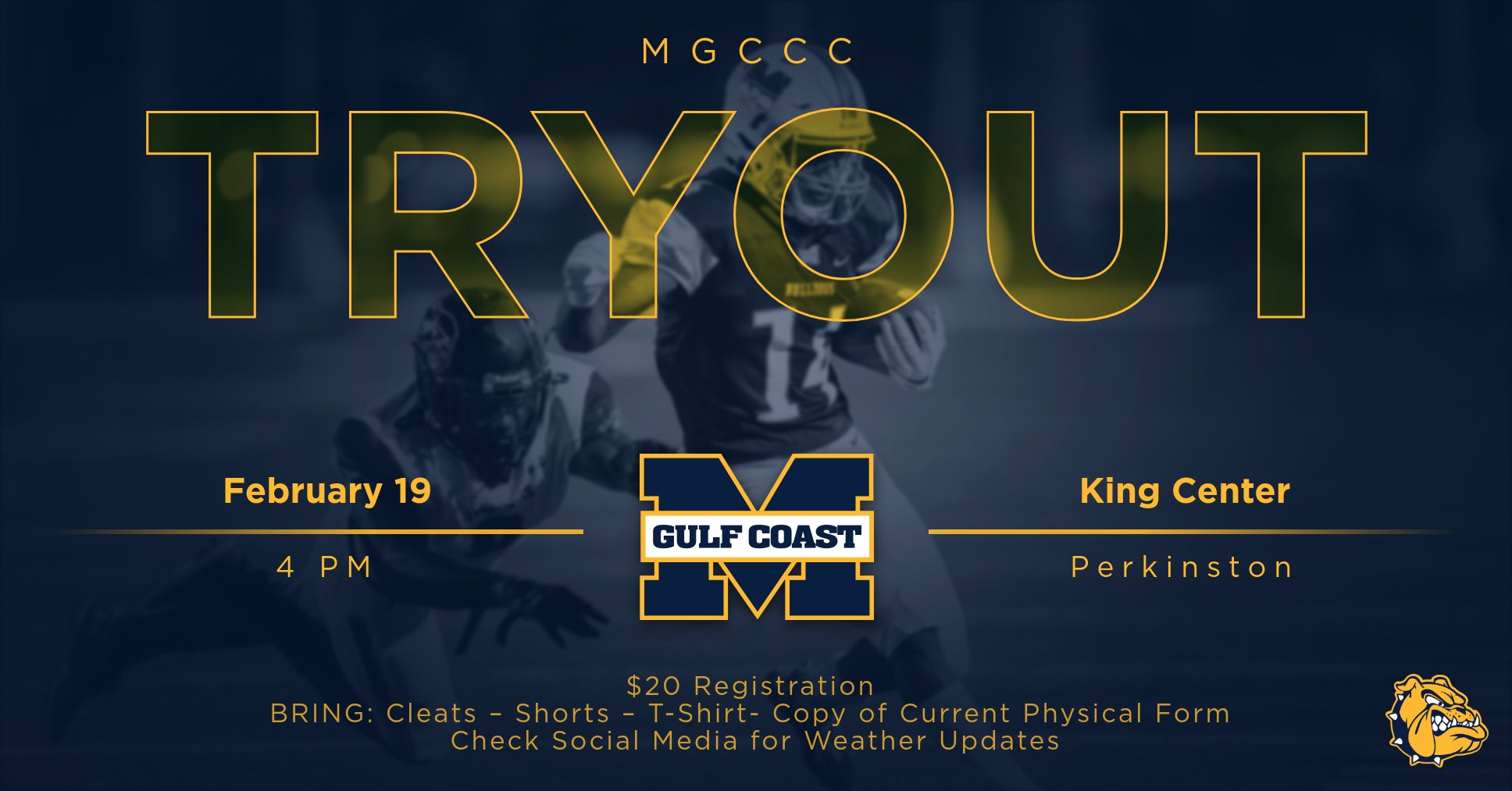 MGCCC Football has tryout on Feb. 19