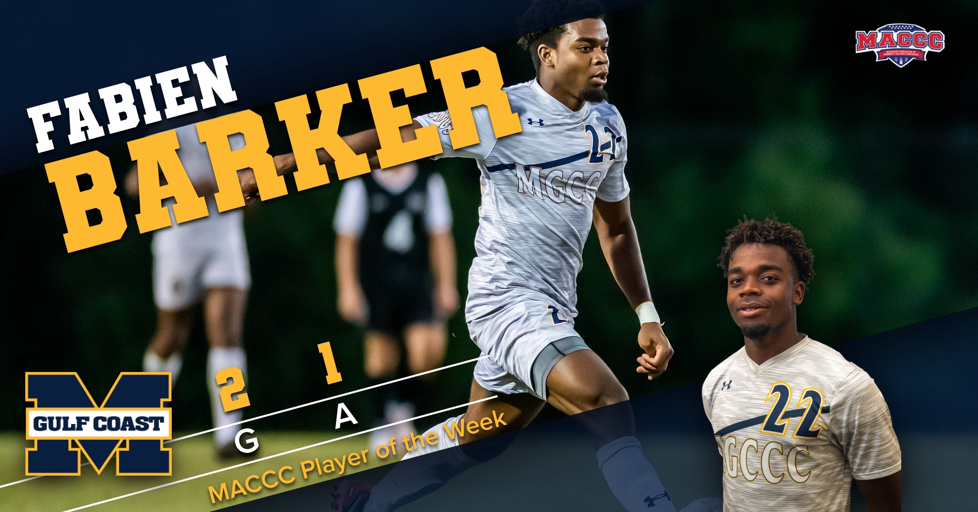 Barker named MACCC Player of the Week